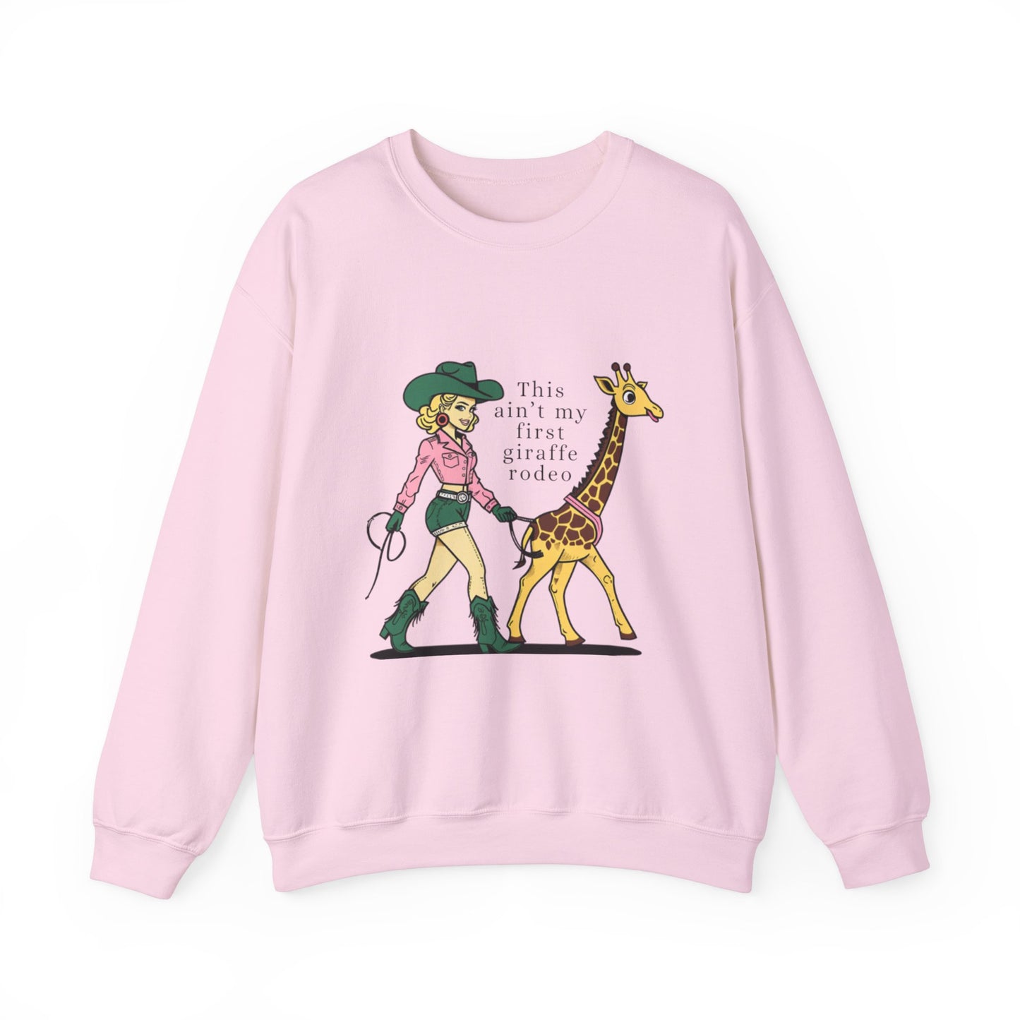 Fun Giraffe Rodeo Sweatshirt - Unisex Heavy Blend Crewneck