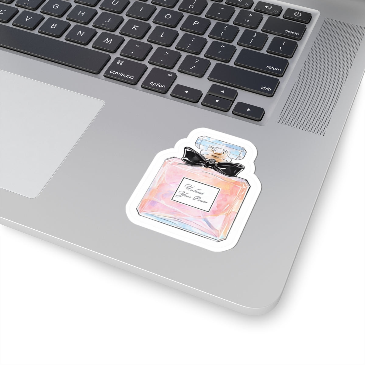 Perfume Bottle Kiss-Cut Sticker - "Unleash Your Power" Inspirational Decor