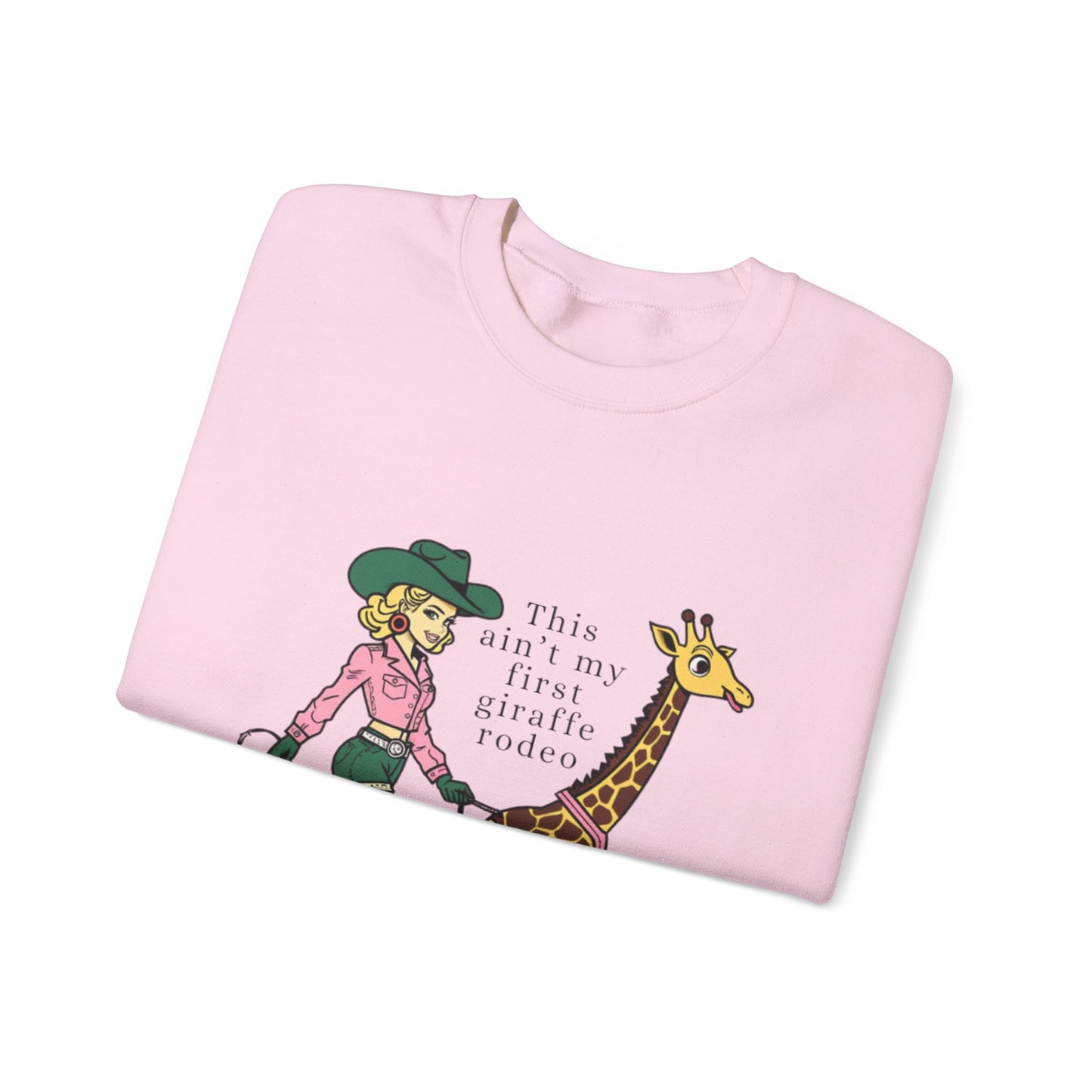 Fun Giraffe Rodeo Sweatshirt - Unisex Heavy Blend Crewneck