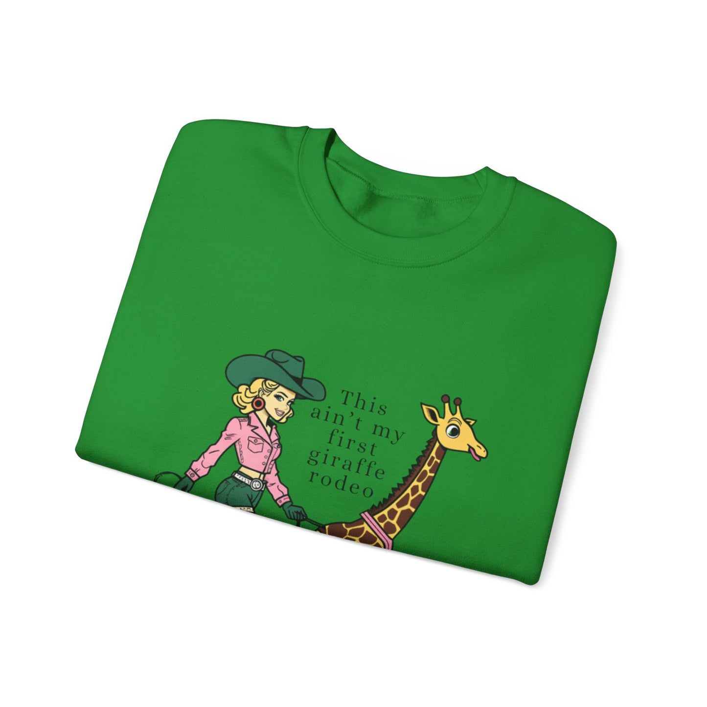 Fun Giraffe Rodeo Sweatshirt - Unisex Heavy Blend Crewneck