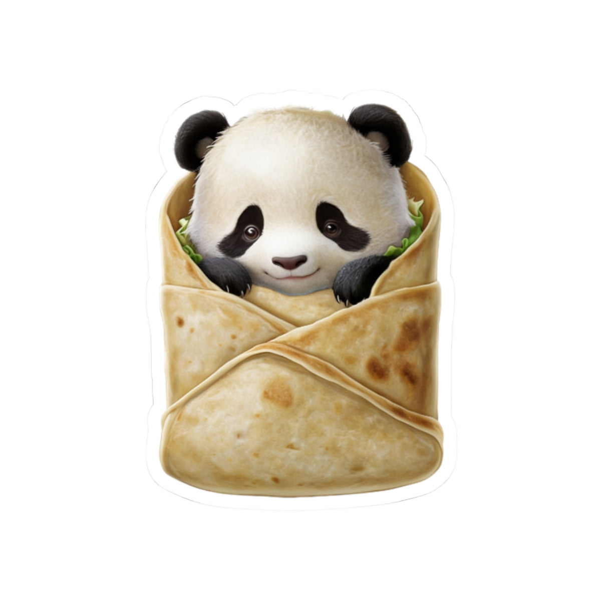 Cute Panda Burrito Kiss-Cut Stickers - Perfect for Laptops & Water Bottles