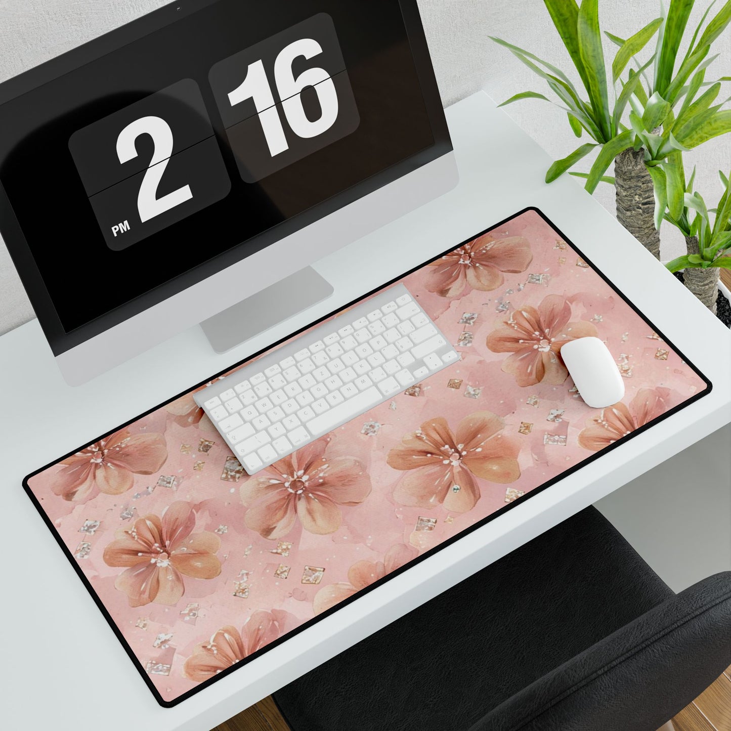 Floral Elegance Desk Mat - Stylish Office Decor for Home & Work