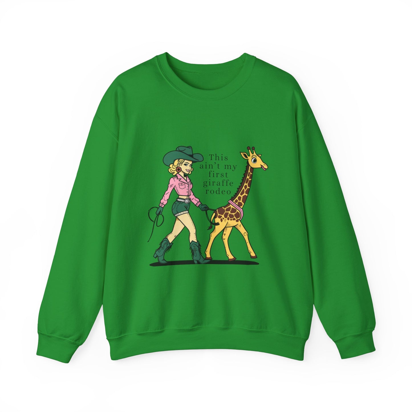Fun Giraffe Rodeo Sweatshirt - Unisex Heavy Blend Crewneck