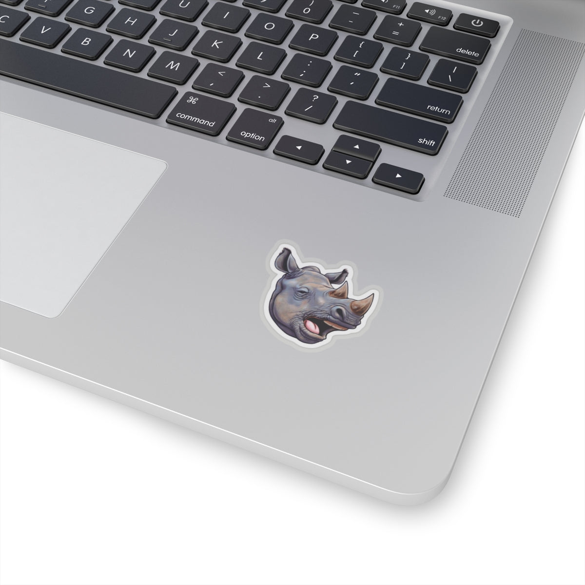 Rhino Face Kiss-Cut Stickers - Fun Animal Decor for Laptops & Water Bottles