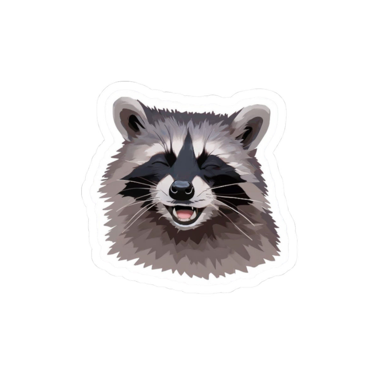 Cheerful Raccoon Kiss-Cut Stickers - Perfect for Laptops & Water Bottles