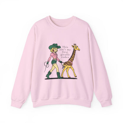 Fun Giraffe Rodeo Sweatshirt - Unisex Heavy Blend Crewneck