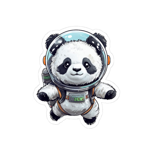 Cute Panda Astronaut Kiss-Cut Stickers - Fun Space Decor for All Ages