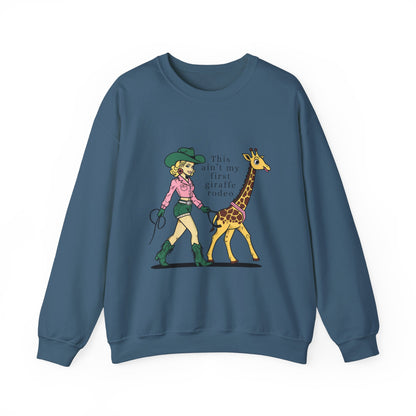 Fun Giraffe Rodeo Sweatshirt - Unisex Heavy Blend Crewneck