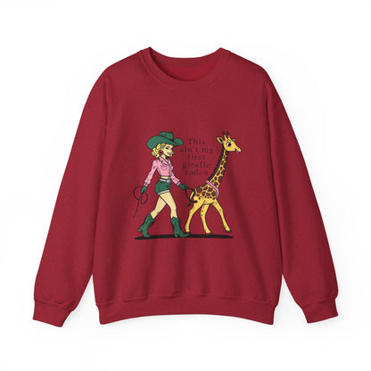 Fun Giraffe Rodeo Sweatshirt - Unisex Heavy Blend Crewneck