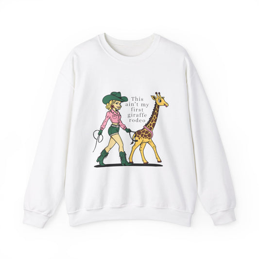 Fun Giraffe Rodeo Sweatshirt - Unisex Heavy Blend Crewneck