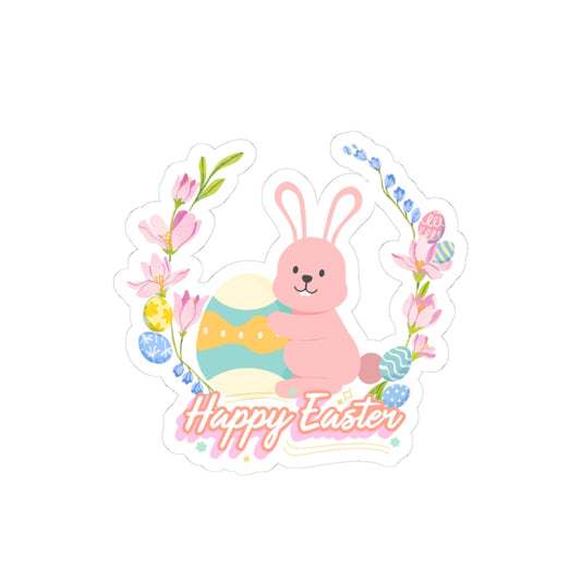 Happy Easter Bunny Kiss-Cut Stickers - Cute Spring Decor for Gifts & Celebrations