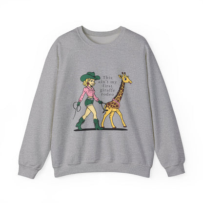 Fun Giraffe Rodeo Sweatshirt - Unisex Heavy Blend Crewneck