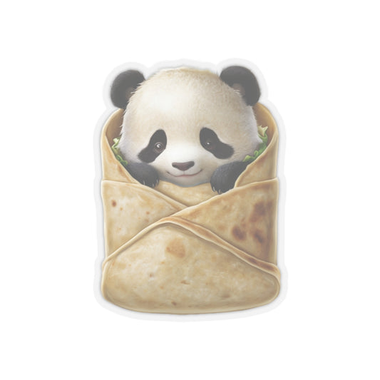 Cute Panda Burrito Kiss-Cut Stickers - Perfect for Laptops & Water Bottles