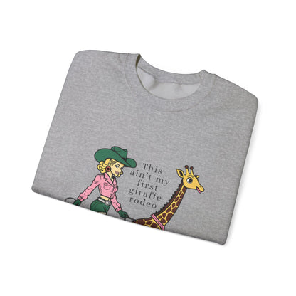 Fun Giraffe Rodeo Sweatshirt - Unisex Heavy Blend Crewneck