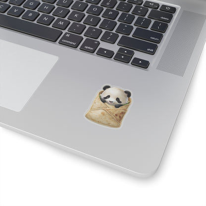 Cute Panda Burrito Kiss-Cut Stickers - Perfect for Laptops & Water Bottles