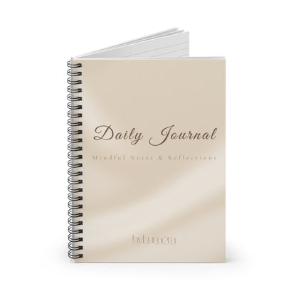 Daily Journal Spiral Notebook | Minimal Beige Aesthetic | Mindful Notes & Reflections | Soft Life Journal