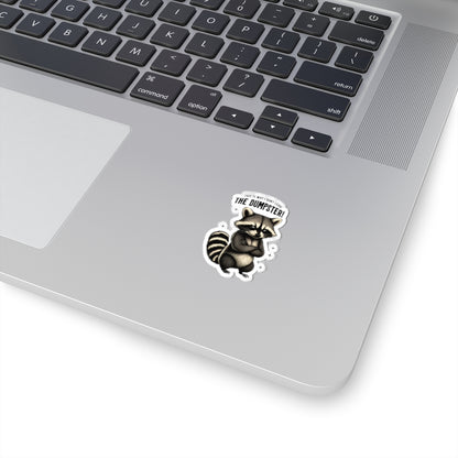 Witty Raccoon Kiss-Cut Sticker - Perfect for Laptops & Journals