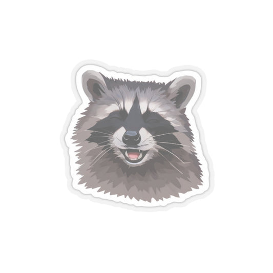 Cheerful Raccoon Kiss-Cut Stickers - Perfect for Laptops & Water Bottles