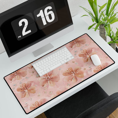 Floral Elegance Desk Mat - Stylish Office Decor for Home & Work