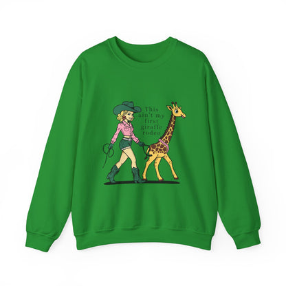 Fun Giraffe Rodeo Sweatshirt - Unisex Heavy Blend Crewneck