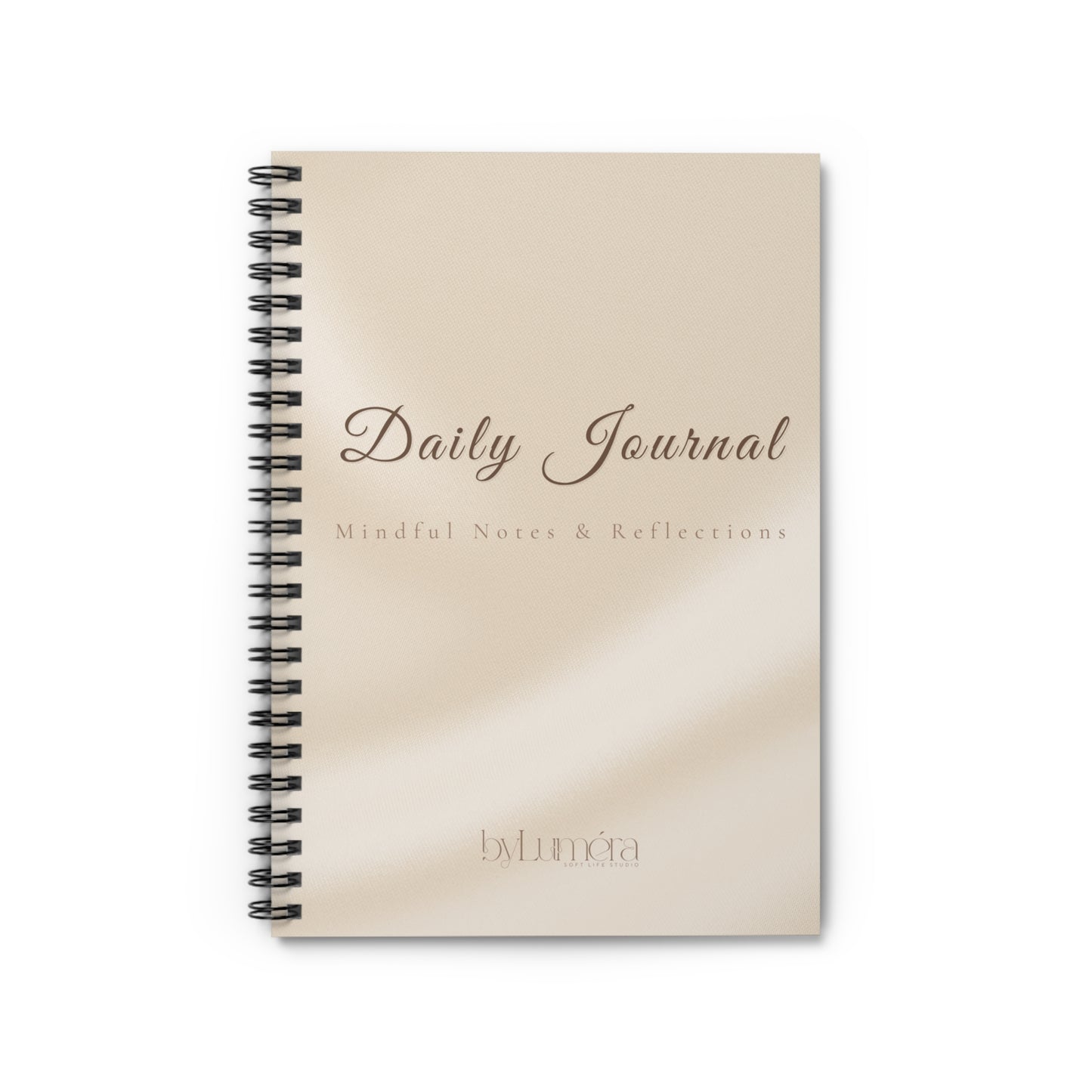 Daily Journal Spiral Notebook | Minimal Beige Aesthetic | Mindful Notes & Reflections | Soft Life Journal