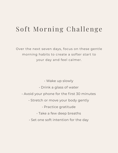 Soft Life Morning Reset Planner | 7 Day Calm Morning Routine Digital PDF