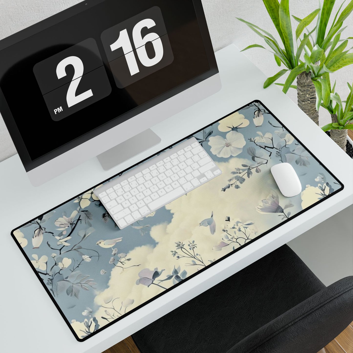 Elegant Floral Desk Mat for Home Office Decoration