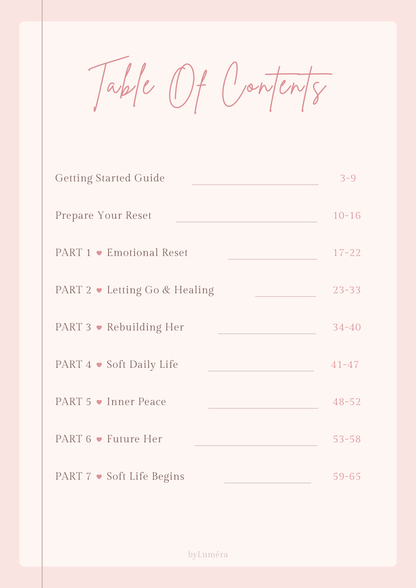 Becoming Her Soft Healing Workbook Digital Download Self Love Reset Journal Soft Life Planner Printable Shadow Work Journal