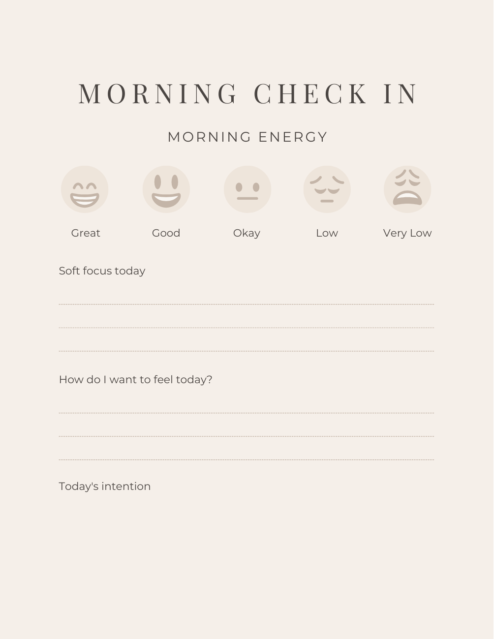 Soft Life Morning Reset Planner | 7 Day Calm Morning Routine Digital PDF