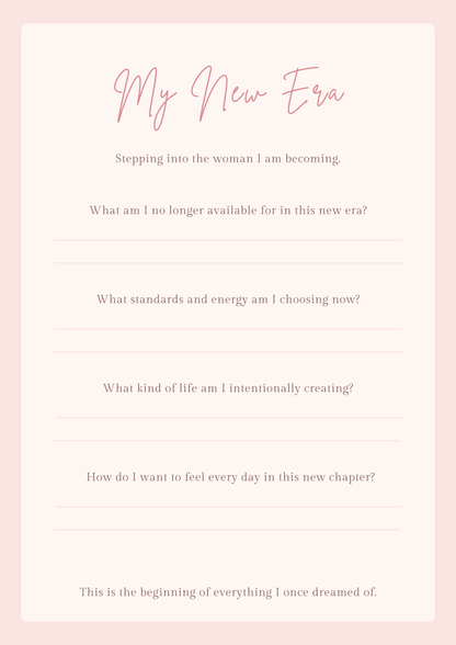 Becoming Her Soft Healing Workbook Digital Download Self Love Reset Journal Soft Life Planner Printable Shadow Work Journal