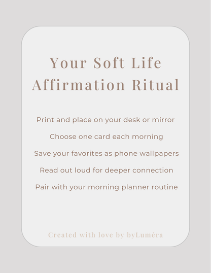 Soft Reminder Affirmation Cards: Gentle Self-Love & Calm Affirmations