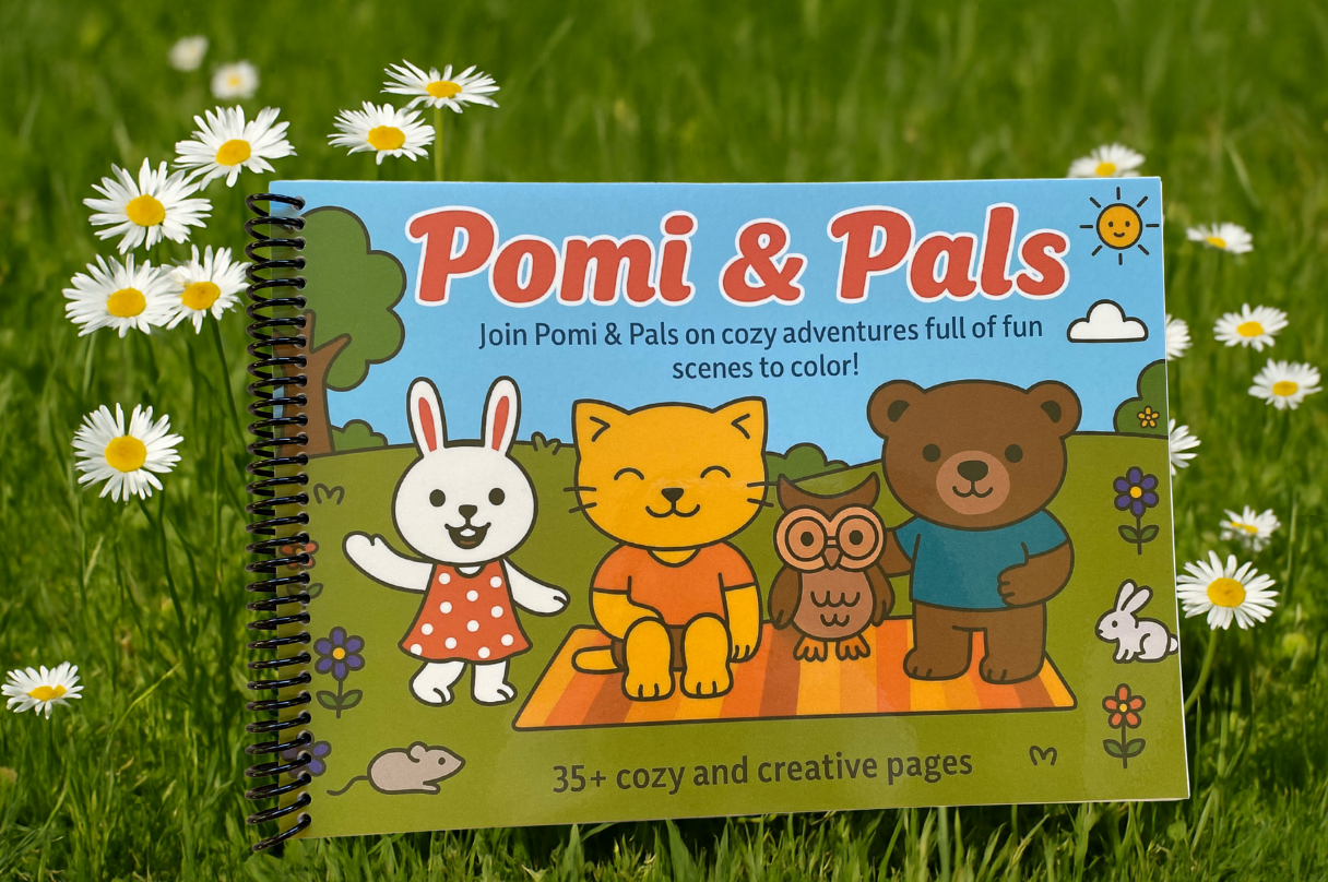 Pomi & Pals: A Whimsical Coloring Book for Kids and Adults – Kawaii Animal Friends