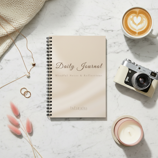Daily Journal Spiral Notebook - Aesthetic Flat Lay