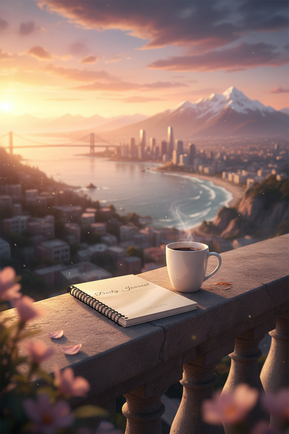 Daily Journal Spiral Notebook - Closed Cover Golden Hour