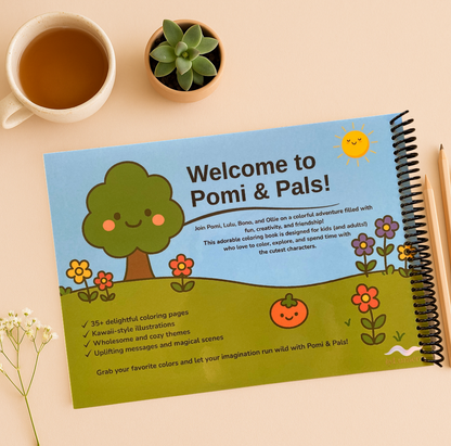 Pomi & Pals: A Whimsical Coloring Book for Kids and Adults – Kawaii Animal Friends