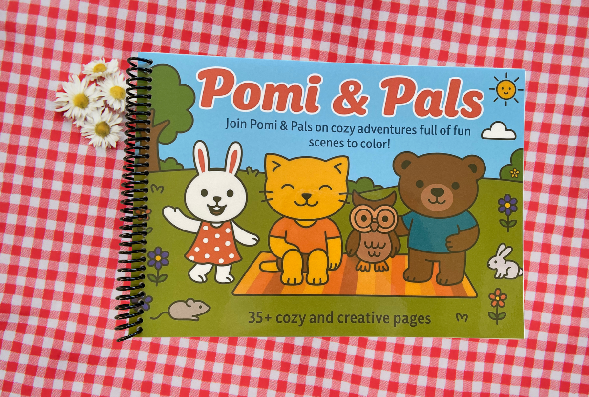 Pomi & Pals: A Whimsical Coloring Book for Kids and Adults – Kawaii Animal Friends