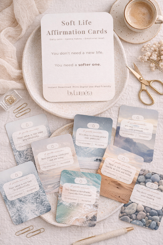 Soft Reminder Affirmation Cards: Gentle Self-Love & Calm Affirmations