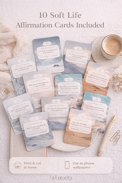 Soft Reminder Affirmation Cards: Gentle Self-Love & Calm Affirmations