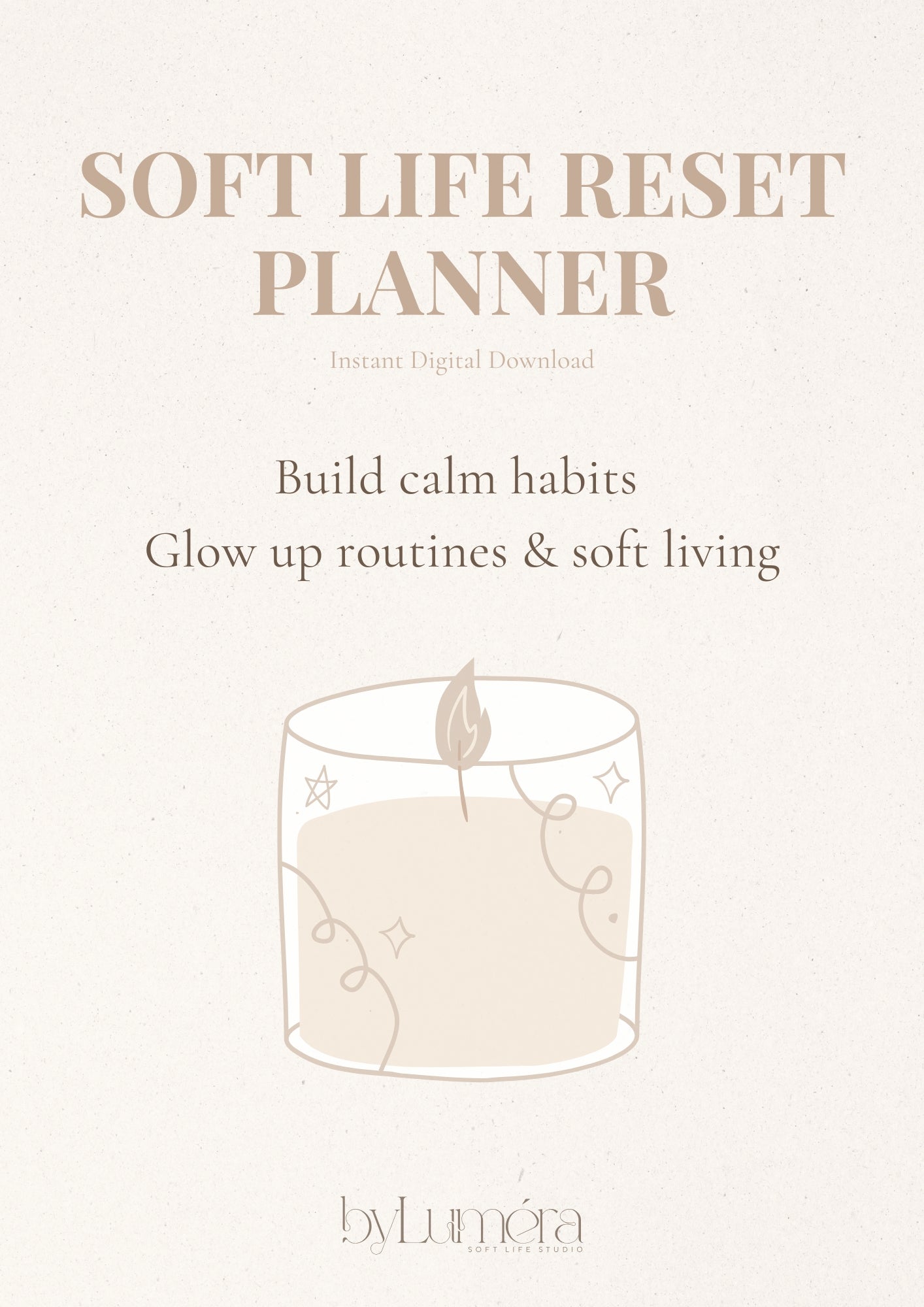 Soft Life Reset Planner | Digital Self Care Journal for Calm Habits & Slow Living