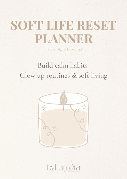 Soft Life Reset Planner | Digital Self Care Journal for Calm Habits & Slow Living